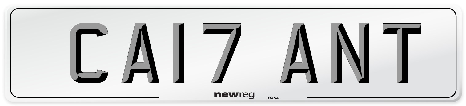 CA17 ANT Number Plate from New Reg